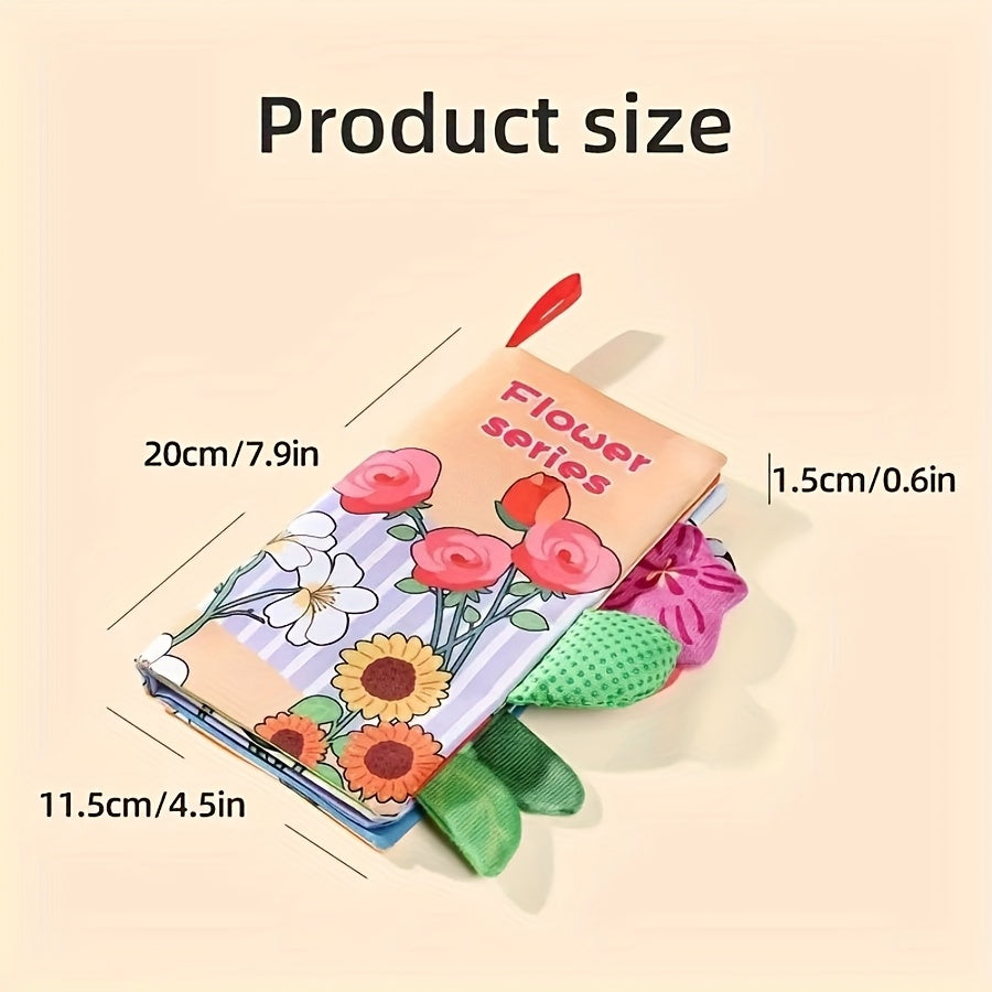 Educational Sensory Cloth Book for Babies with 3D Tail, Sound & Tactile Paper