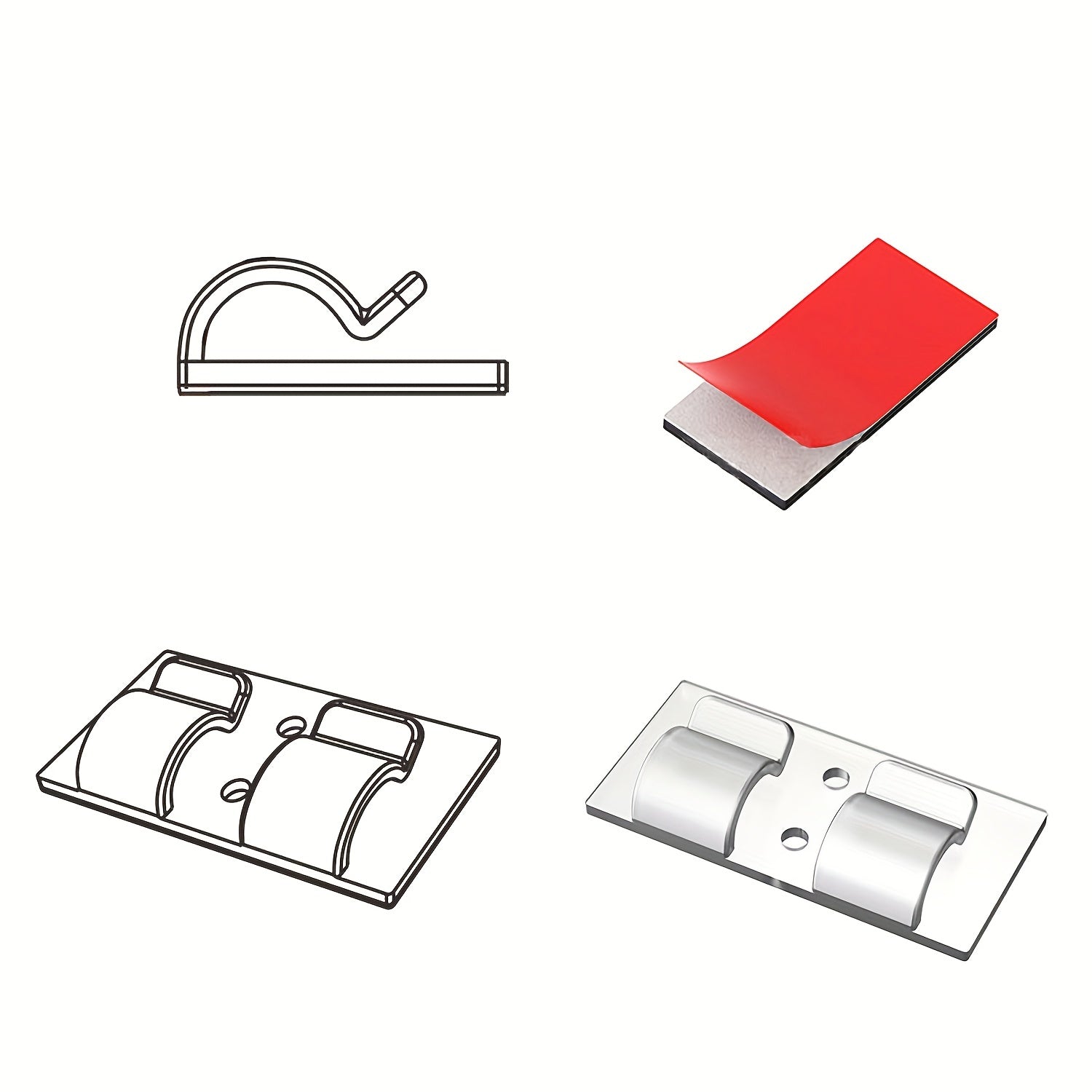 20pcs Self Adhesive Hook Clip for String Lights Waterproof Durable Clips