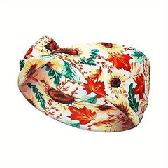 Maple Print Headband Criss Cross Headdress Pumpkin Sunflower Pattern