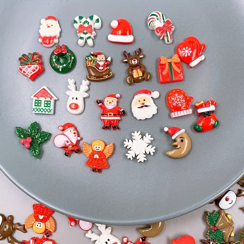 Christmas Assorted Craft Resin Pendants Ornaments for DIY Craft Making