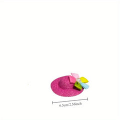 Colourful Mini Doll Hats Set for Dollhouse Decoration
