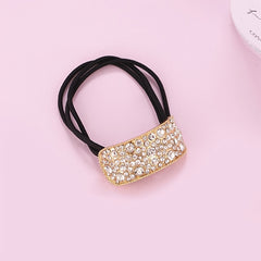 Crystal Rectangle Hair Tie Rhinestone Hair Rope Glitter Hair Ring