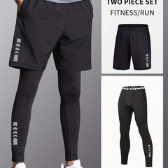 Men's High Stretch Leggings & Loose Shorts for Outdoor Sports
