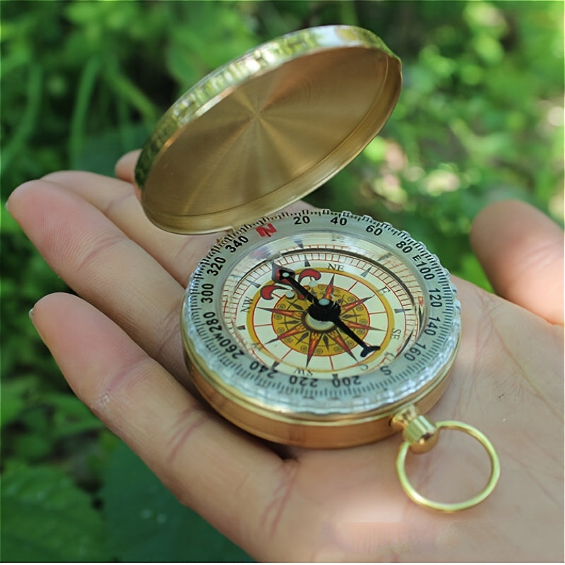 G50 Copper Pocket Watch & Compass Outdoor Tool
