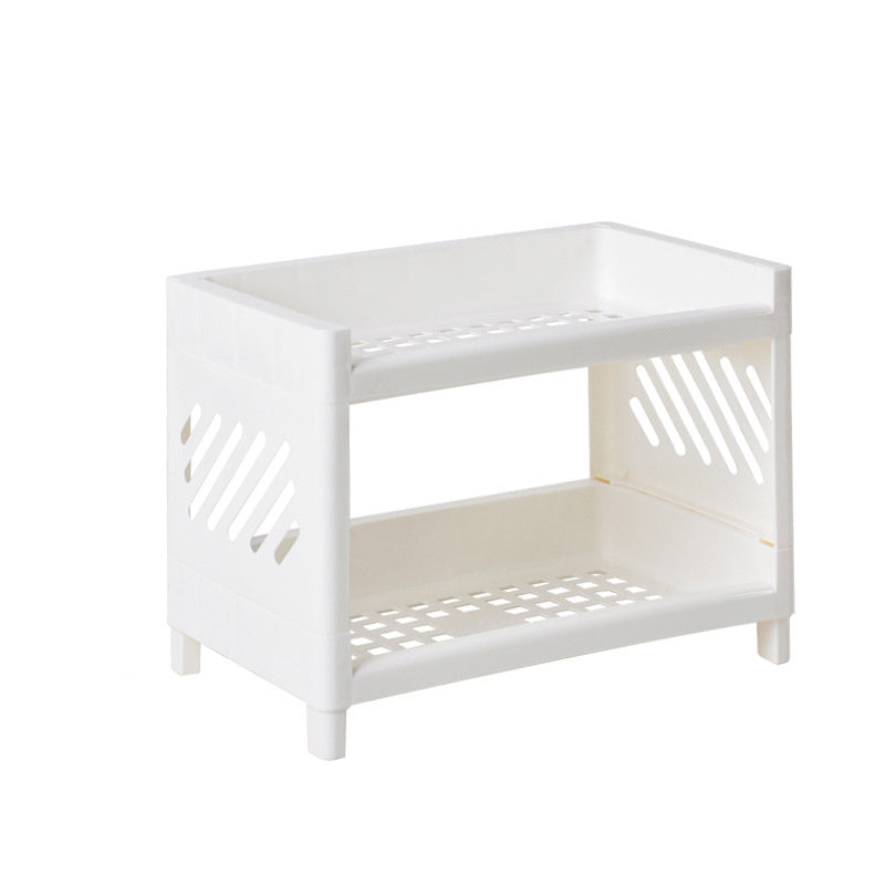 Desktop Double Layer Rack Cosmetic Storage Holder Table Sundries Display Shelf