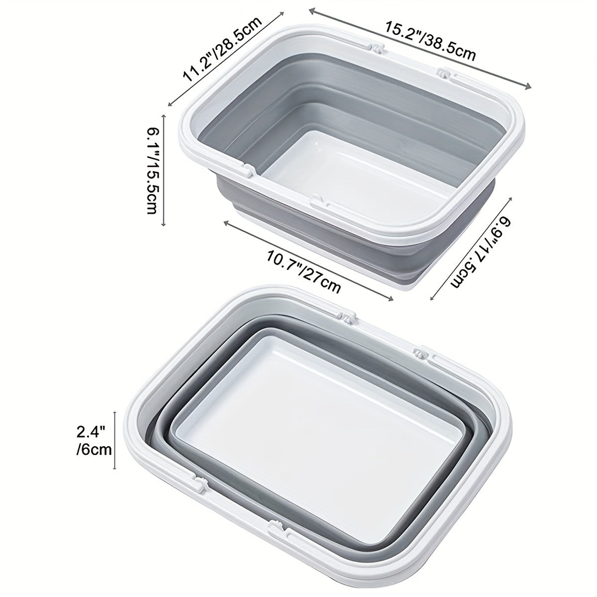 Plastic Foldable Storage Basket Portable Shopping Basket 8L