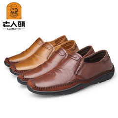 LAORENTOU Men Leather Loafer Shoes Slip On Lightweight Durable Non Slip Driving