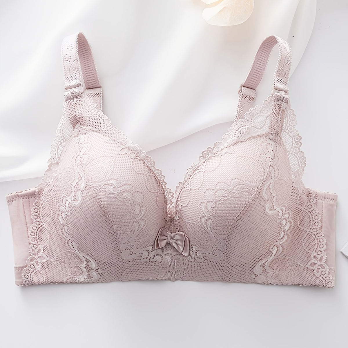 Lace Push Up Bra Comfy & Breathable Bow Bra Women's Lingerie