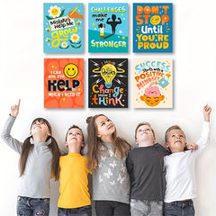 6pcs Classroom Wall Decor Growth Mindset Posters for School D cor