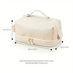 Checkered Pattern Makeup Bag Large Travel Comestic Bag Women's Toiletry Bag