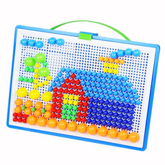 Colorful Mushroom Peg Puzzle Building Blocks Game Enhances Cognitive Skills