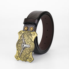 Men's Casual Belt Brown Genuine Leather