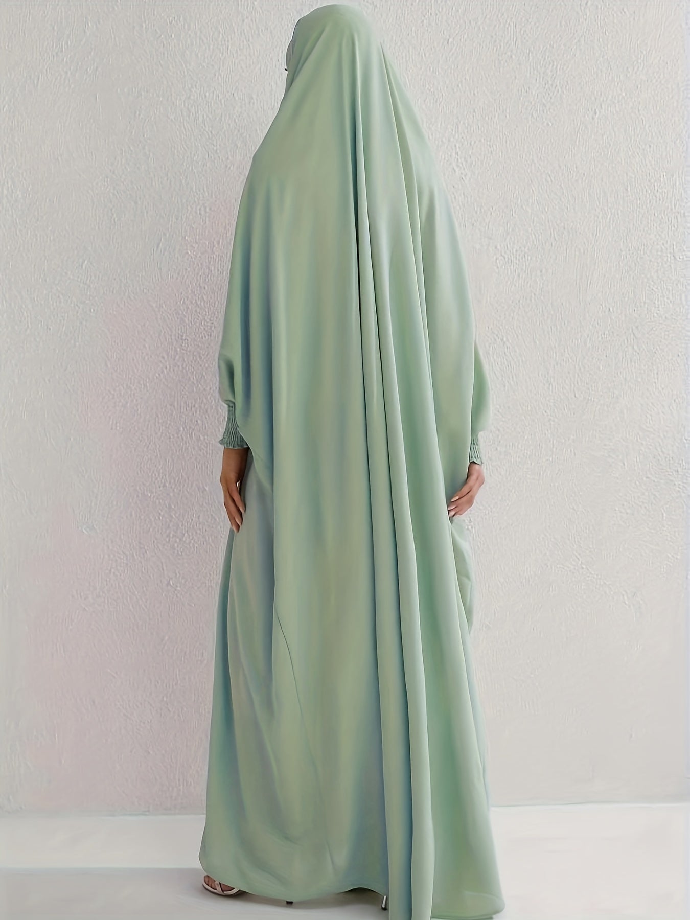  Abaya Dress Women's Plus Solid Long Sleeve Loose Full Length Dress