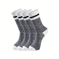 Warm Striped Crew Socks for Women