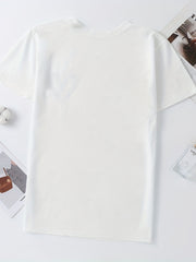 Letter Printed Crew Neck Casual Sports T-shirts