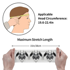 Goth Skull & Bat Headband for Yoga Gym Running Halloween Themed Accessories