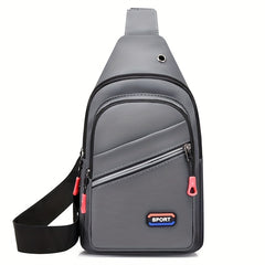 Men's Waterproof Crossbody Bag With Earphone Hole Large Capacity