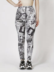 Casual Stretchy Allover Print Skinny Leggings