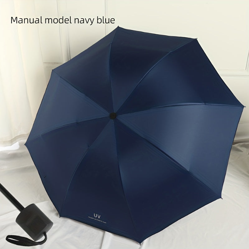 Bone Vinyl Umbrella Sun Protection Automatic Folding Umbrella Sun Shade