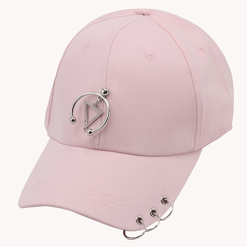 Men's Hip Hop Hat With Three Ring Iron Buckle