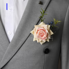 Floral Boutonniere Set for Bride and Groom - Perfect for Wedding
