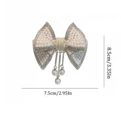 Pearl Rhinestone Hair Barrettes Tassel Spring Clip Hairpin Hair Accessories