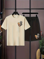 Boys 2pcs T shirt & Shorts Set Crew Neck Tee Top Casual Kids Clothes Summer