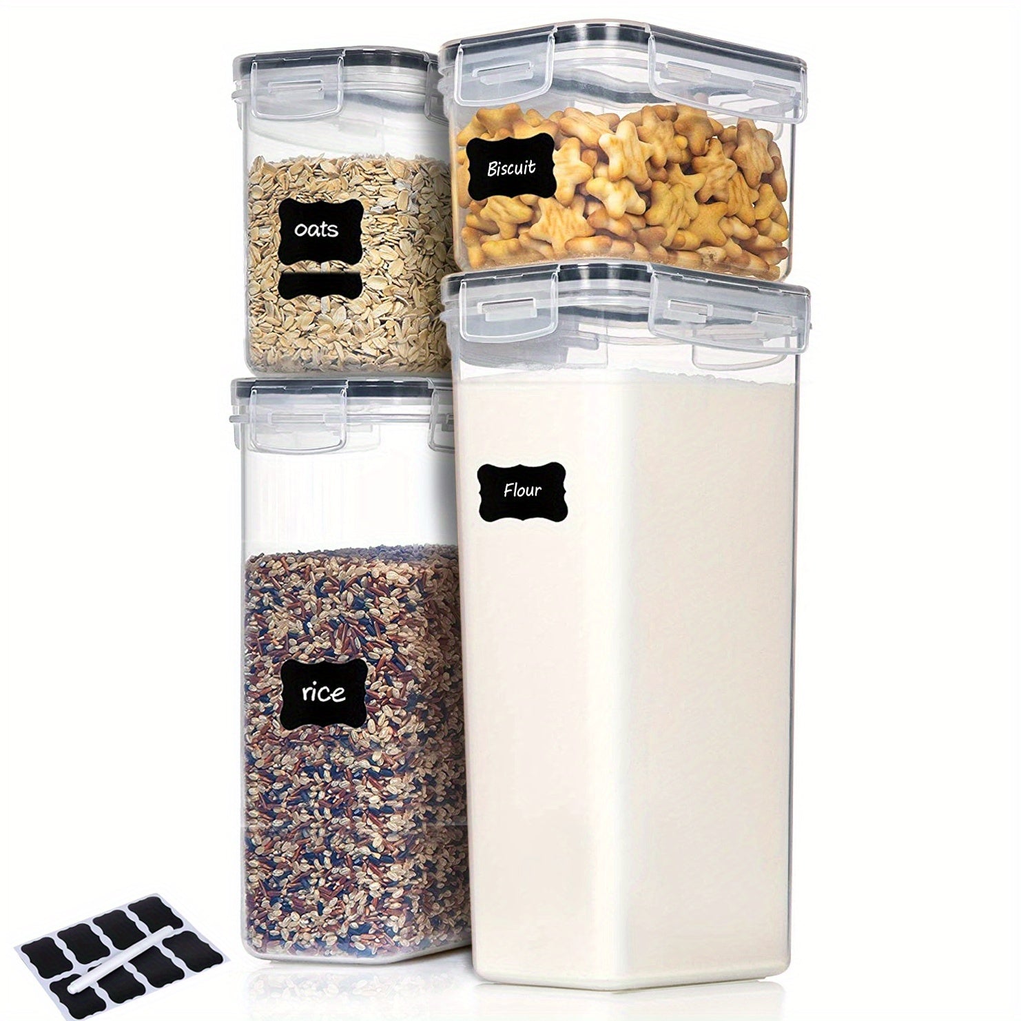 8 Pcs Airtight Food Storage Containers With Lids BPA Plastic Canisters