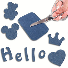 25pcs Iron On Denim Patches Jeans Repair Fabric DIY Sewing Self Adhesive
