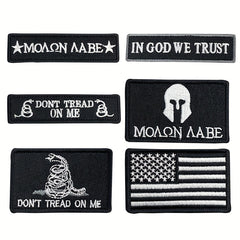 Men's Skull Embroidered Flower Patch Outdoor Stickers