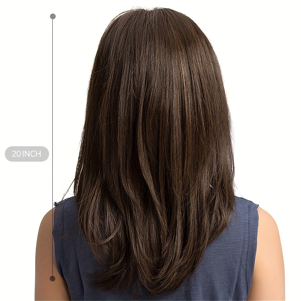 8 Cm Natural Straight None Lace Wig Brown Short Hair for Women
