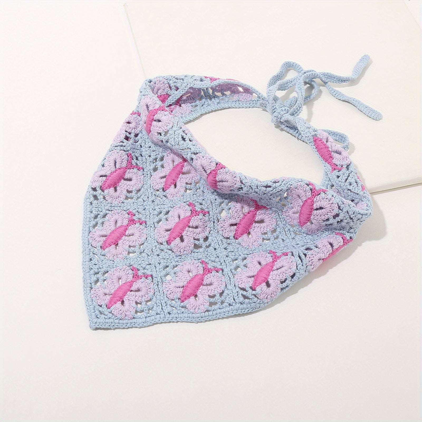 Cherry Pattern Head Scarf Crochet Headband Hair Band Knitting Head Bundle