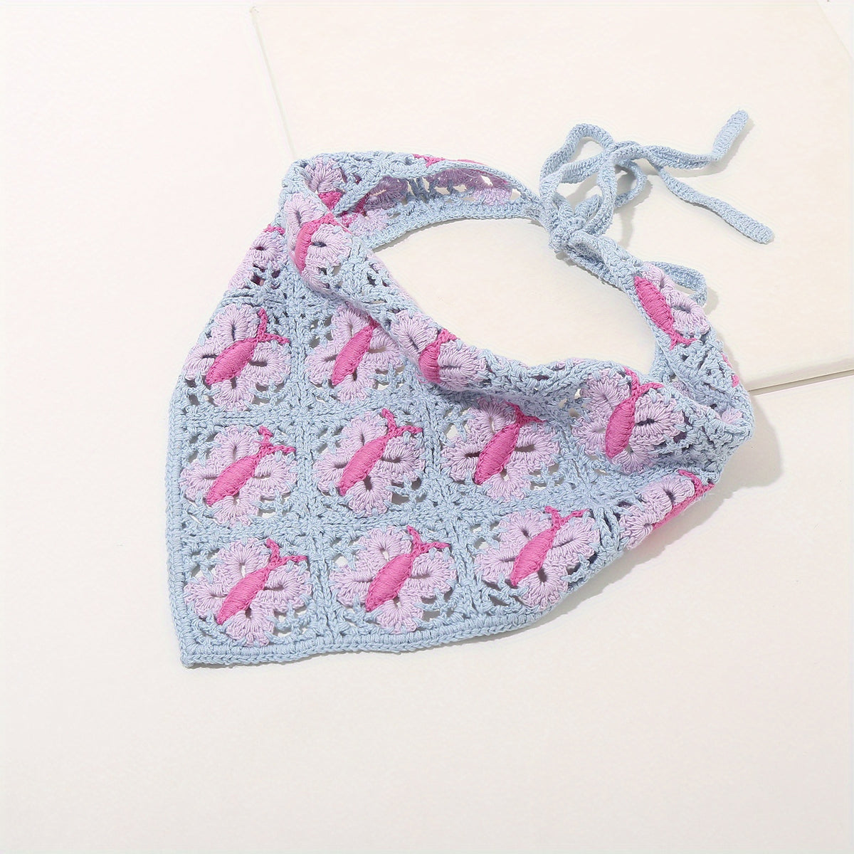 Cherry Pattern Head Scarf Crochet Headband Hair Band Knitting Head Bundle