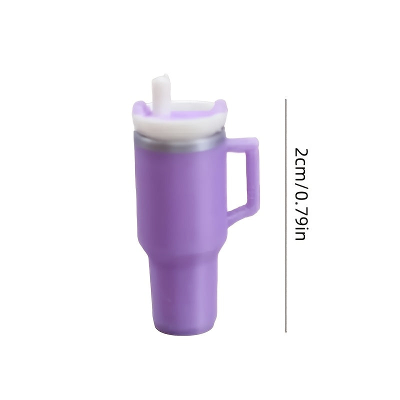 6 Pack Thermal Cups with Straw for Dollhouse Scale Plastic Drinkware