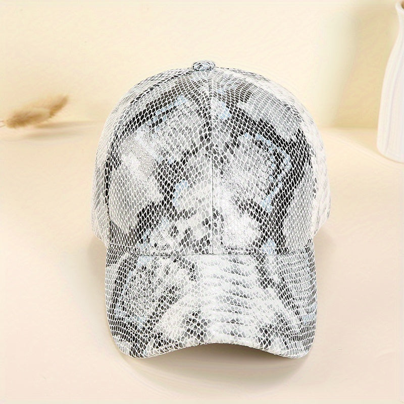 Snake Pattern Baseball Cap Print Breathable Dad Hats Hip Hop Sun Hats