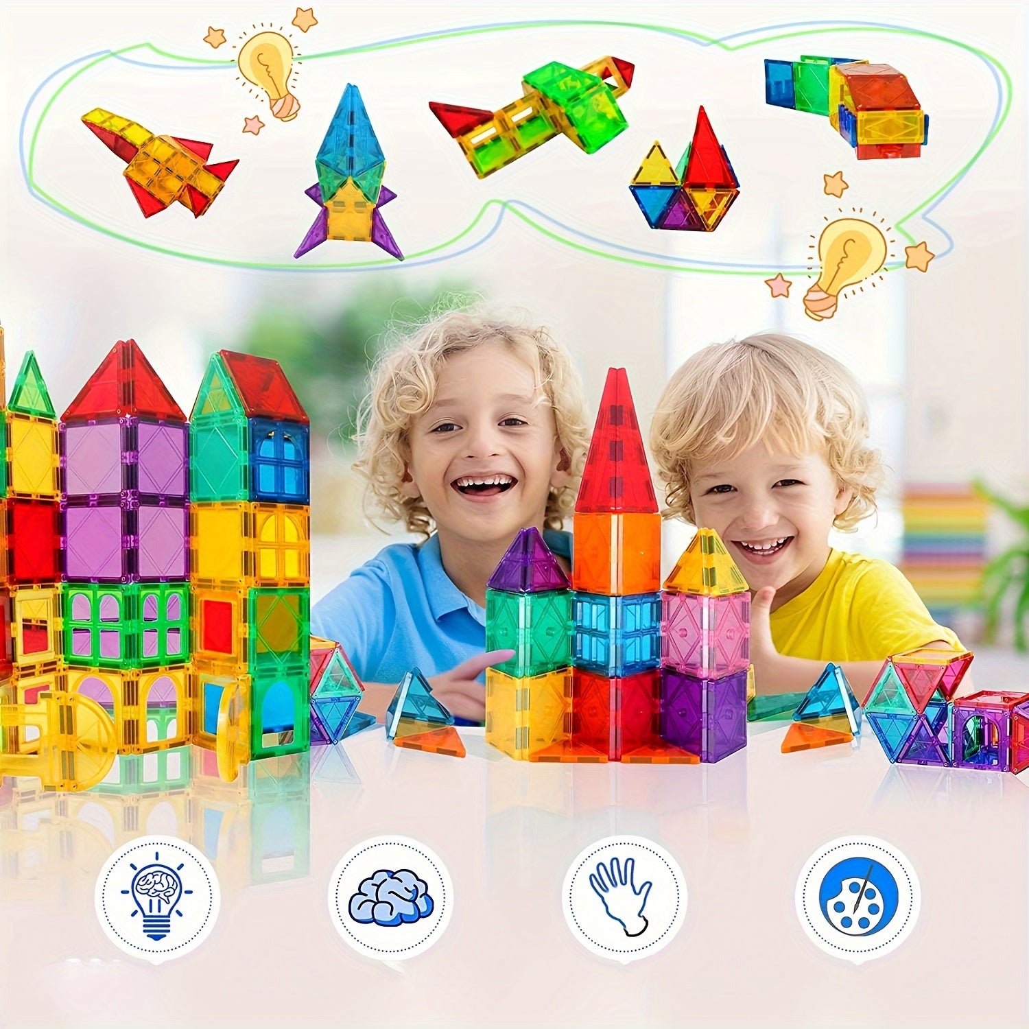 64pcs Magnetic Building Blocks Toy Kids Educational Construction