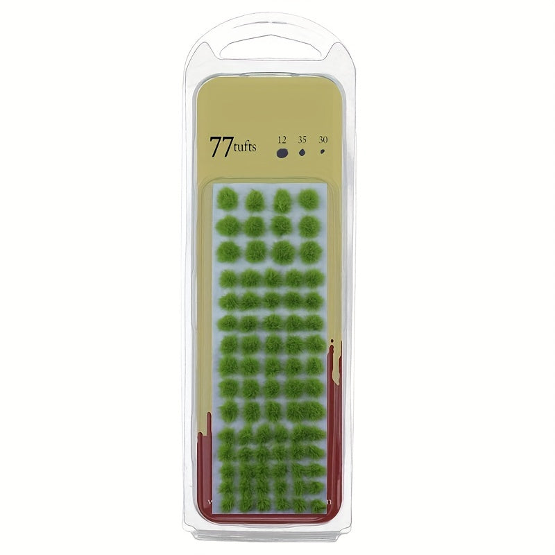 77pcs Realistic Grass Cluster Mixed Size Self adhesive Static Grass Modeling