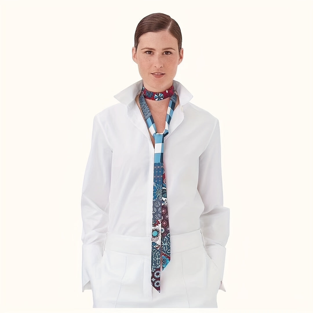 Long Ribbon Necktie Thin Twill Satin Scarf Women Hair Scarf Hairband Accessories