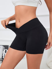 High Stretch Cross Waist Yoga Shorts for Women