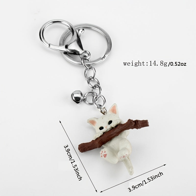 Love Simulation Branch Bell Kitten Keychain Doll Pendant