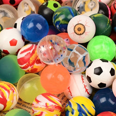 10 Assorted Colorful Bouncy Balls Bulk Mixed Patterns High Bouncing Balls