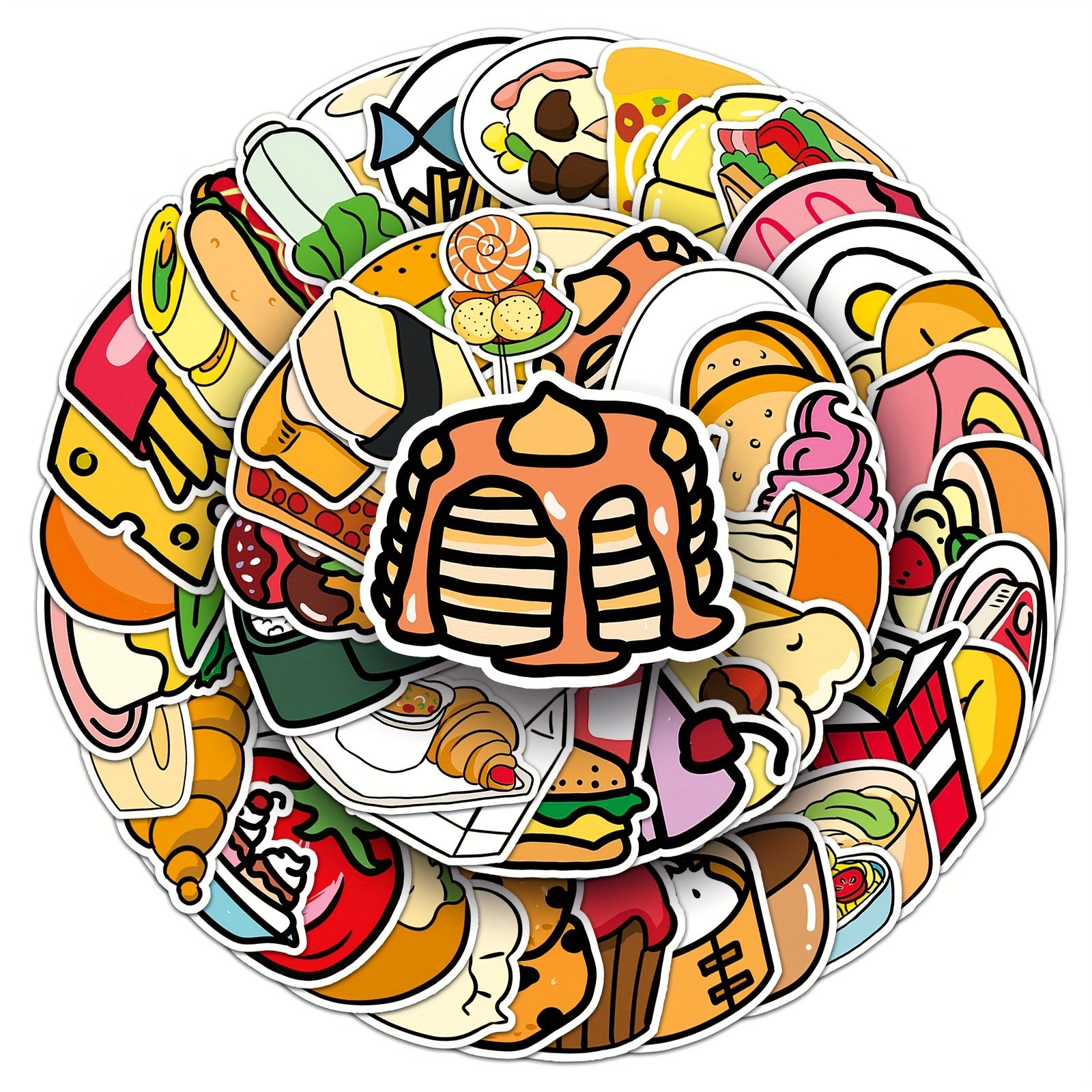 108pcs Food Series Waterproof Vinyl Stickers for Notebooks Laptops Water Bottles