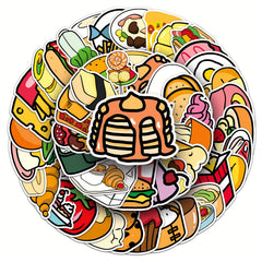 108pcs Food Series Waterproof Vinyl Stickers for Notebooks Laptops Water Bottles