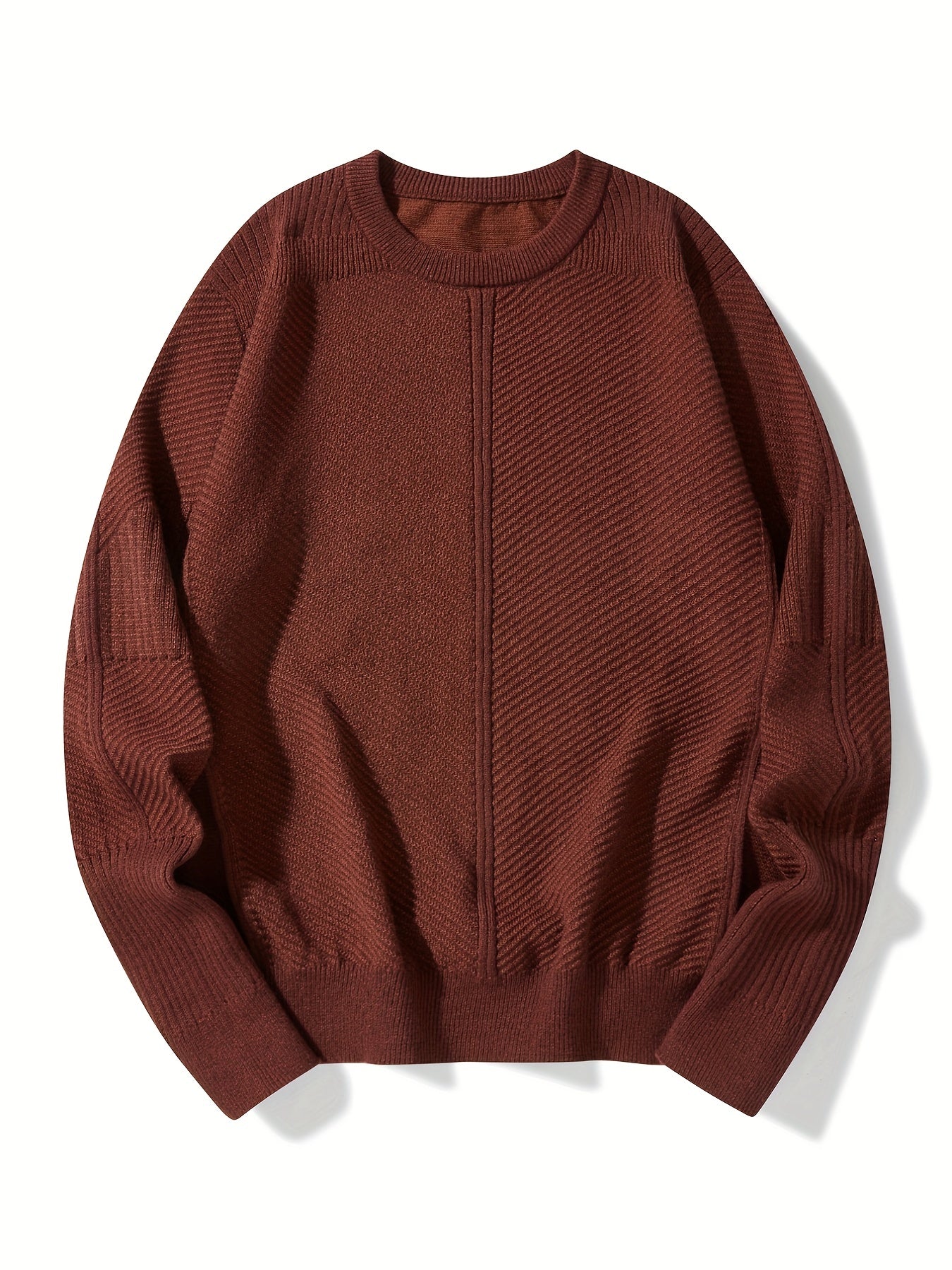 Ribbed Knit Sweater Long Sleeve Crew Neck Pullover for Fall Winter Spring