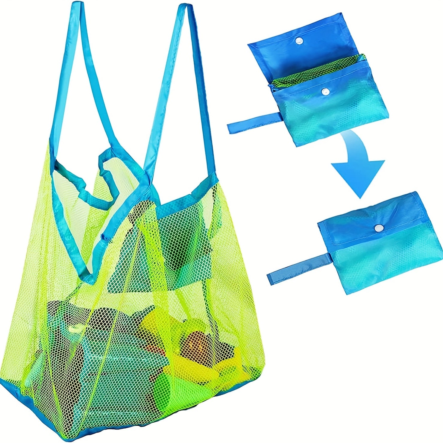 Kids Beach Toy Mesh Bag Seashell Tote for Shells & Toys