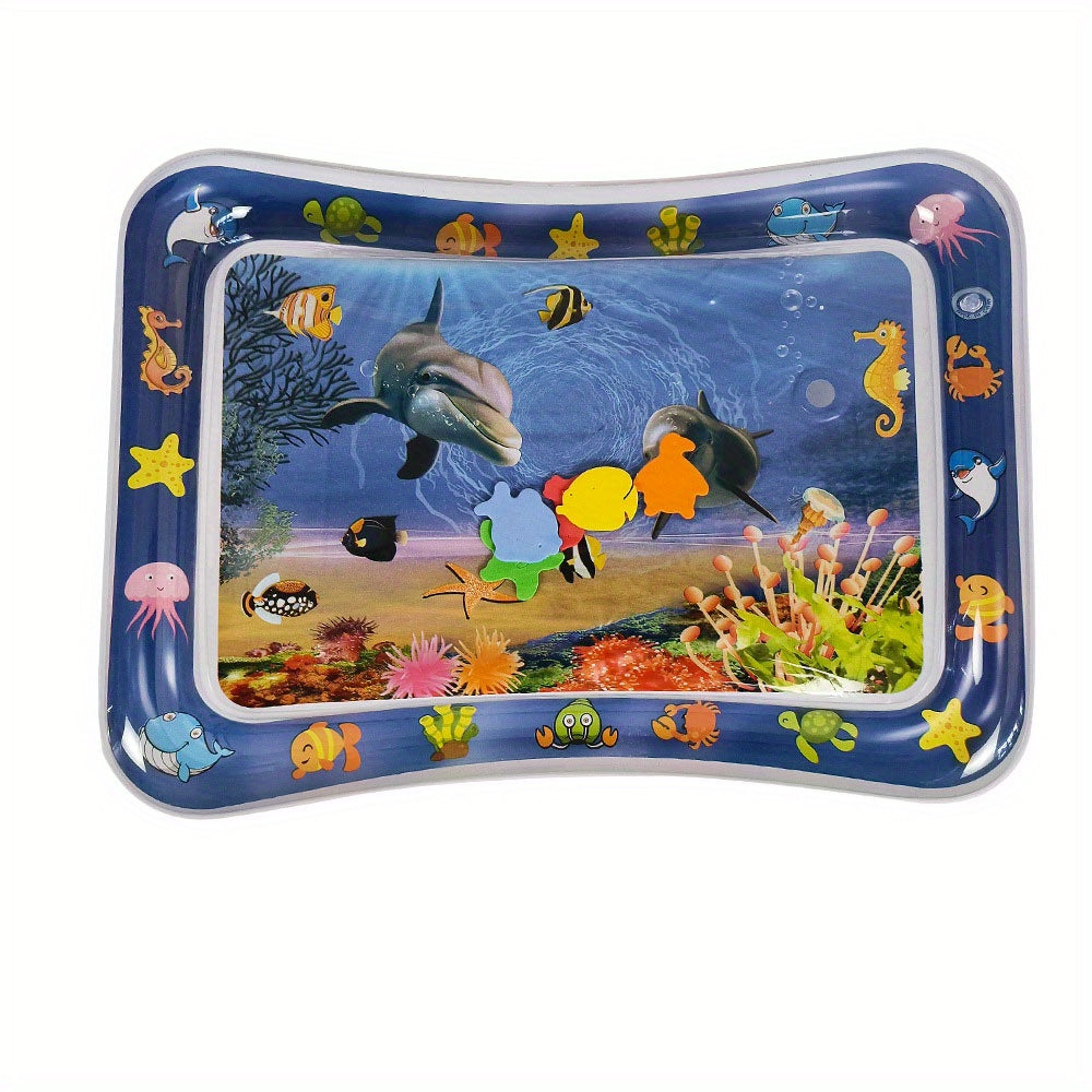 Baby Water Play Mat Inflatable Pat Water Mat Marine Life Crawling Mat