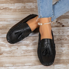 Women's Tassel Loafers Slip On Shoes - Lightweight & Casual