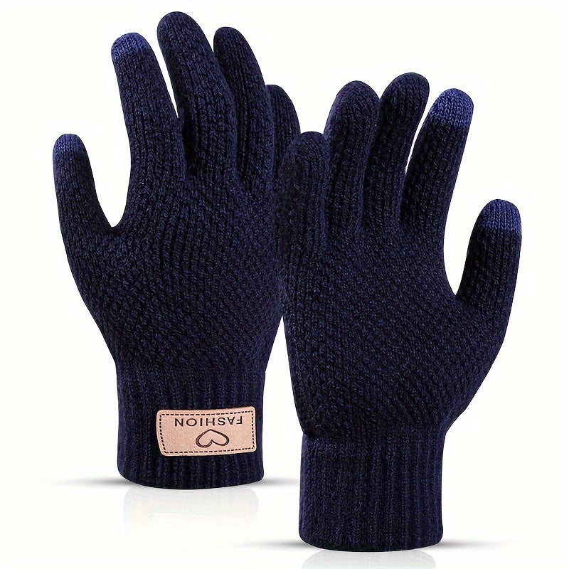 Velvet Non Slip Knitted Winter Gloves Touch Screen