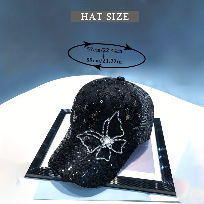 Sequined Butterfly Baseball Cap Sun Hat