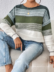  Colorblock Sweater Women's Long Sleeve Pullover Jumper